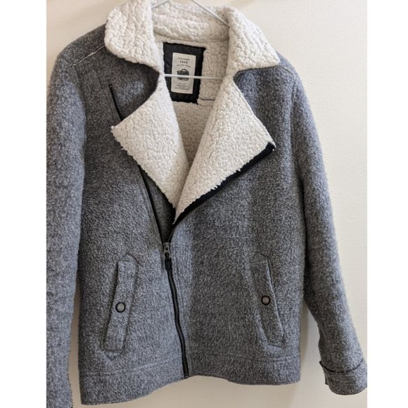 Zara - Grey and White Textured Winter Jacket - Picture 1 of 5